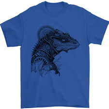 A Steampunk Iguana Lizard Reptiles Mens T-Shirt 100% Cotton