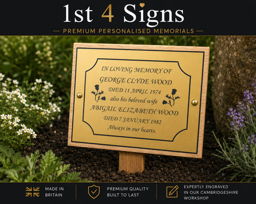Mum dad memorial plaque - dad,