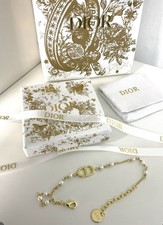 Dior Gold Pearl Bracelet CD Monogram Charm – Authentic, New in Box (RRP £320)