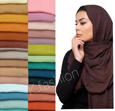 High Quality Crimp Crinkle Style Maxi Big Size Hijab Scarf Scarves 80 Colours