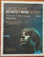 Liam Gallagher Oasis Live Tour Date Ad Newspaper Advert Poster 14x11 ROLLED TUBE