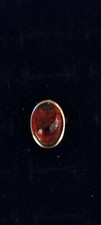 Vintage 1966 SARAH COV Chunky Gold Plated Ring, With Red Glass Oval Stone