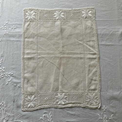 Cream linen lefkara - linen, embroidery