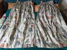 JOHN LEWIS ELISE LINEN BLEND PENCIL PLEAT LINED CURTAINS 63 X 46 INS 