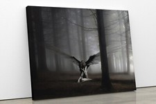 Fallen Angel Wings Forest Trees Canvas Fantasy Wall Art Picture Poster Print