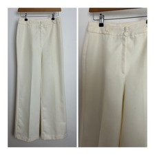 Vintage 1970s Cream Wool Wide