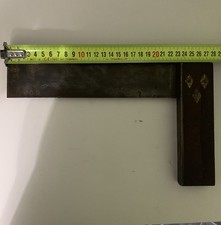 Vintage Carpenters Square With Brass Inlay