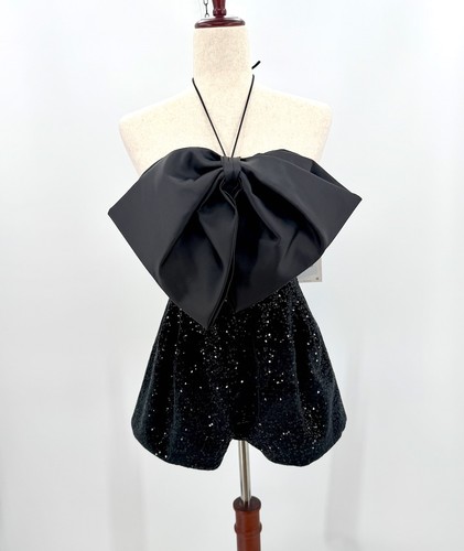 Nwt zara black sequin bow - nwt,