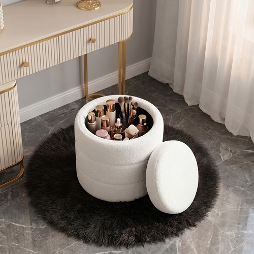 Round ottoman stool storage - stool, w/storage