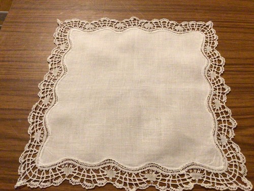 Lace border hanky - lace,