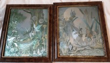 2 Vintage Dufex Foil Fairies Prints Garden Fairy Wedding framed 22cmx27cm