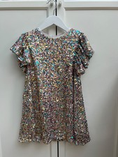 Next Girls Rainbow Sequin Sparkle Dress, 7 years