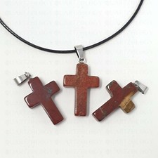 Cross necklace quartz crystal - cross,