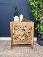 Beautiful Carved Wood Bedside