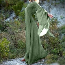 Medieval Renaissance Women Fantasy Elf Dress Halloween Carnival Costume
