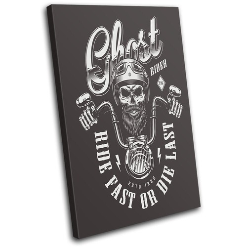 Biker skull retro motorbike - retro,