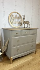 Stag minstrel chest of drawers taupe grey spray painted