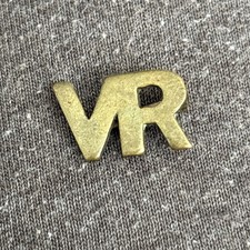 Original RAF Officers VR Volunteer Reserve Brass Collar Badge - 1 Pin Missing