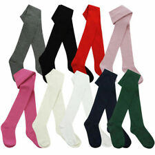 3 PAIRS Girls Kids Cotton RICH Plain School Tights Size Age 2-12 Years Infants
