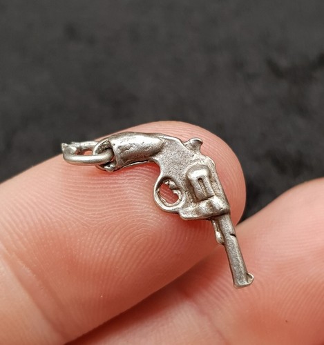 Old vintage silver pistol - silver,