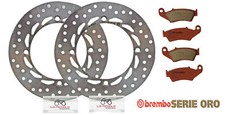 Kit 2 Brake Discs + 2 Pairs Brembo Brake Pads Front Honda XL 650 V Transalp 2002