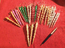 29 x vintage/retro icicles/droplets Christmas tree decorations - multi coloured