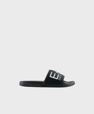 Mens EA7 Emporio Armani 7X000108 Slides With Oversized Logo - Black