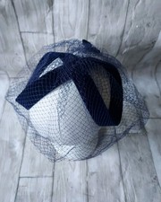 Vintage 1950's Navy Velvet Bow