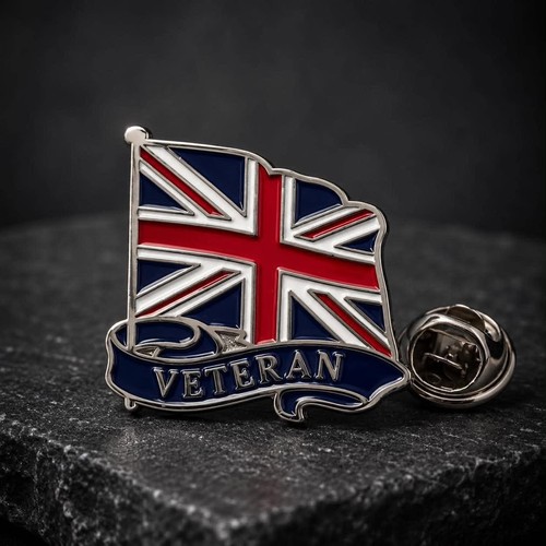 Veteran union jack - enamel, pin