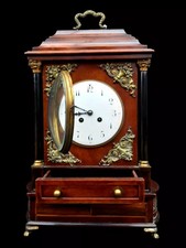 Antique Clock Wooden French Gong Striking Victorian Mantel Clock 19th Century