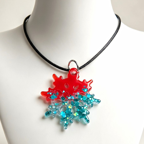 Red blue snowflake - &,