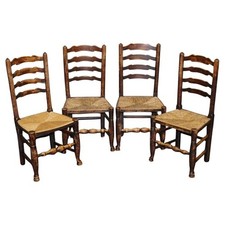 SET OF FOUR SOLID OAK COUNTRY