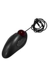 Logitech TrackMan Marble Wired Optical Trackball Mouse USB Grey TESTED Retro