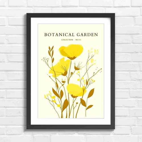 Botanical garden poppy art - botanical,