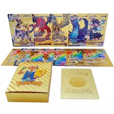 55PCS Pokemon Card Foil GOLD PACK 55 CARDS TCG GX Vmax GX Card Charizard Rare