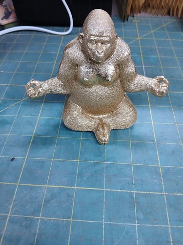 Gold yoga gorilla ornament - yoga, zen