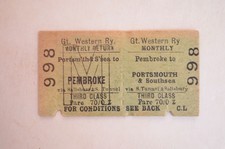 Railway Ticket GWR Portsmouth