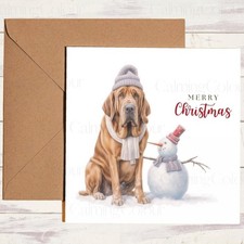 Bloodhound with Snowman |