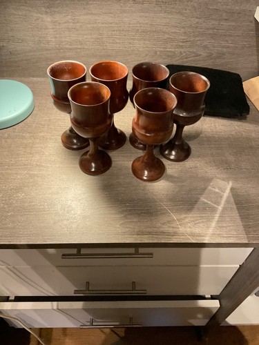 Wooden goblets 14cm tall - goblets,