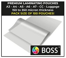 Laminating pouches GLOSS A3 A4 A5 A6 A7 Luggage CC 150 to 350 mic packs of 100