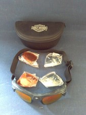 Harley Davidson Wraparound Glasses Cased Plus 2 Pairs Spare Lenses 