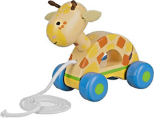 Giraffe pull along - giraffe, wooden