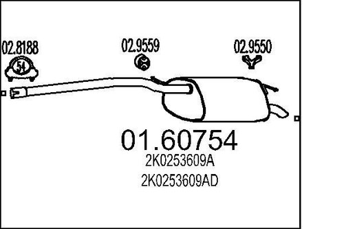 Mts 60754 muffler exhaust - 01.60754,