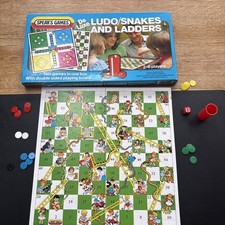 De Luxe Ludo and Snakes and Ladders Gameboard Complete Set with Box