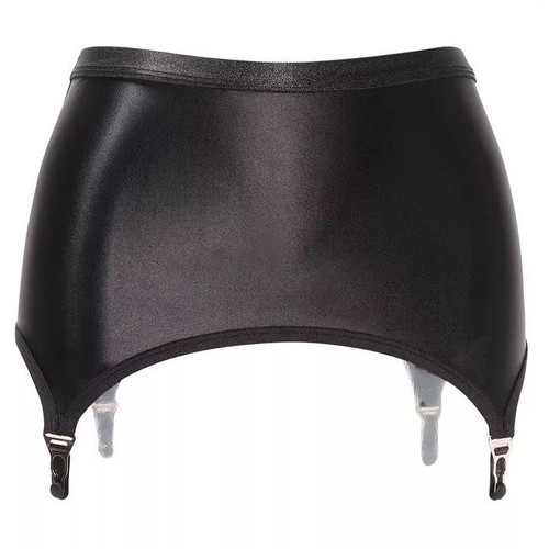 Pull glossy black girdle - black,