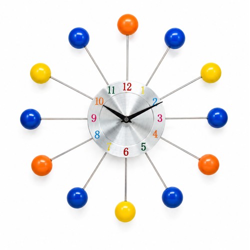 Wall clock modern colourful - wall,