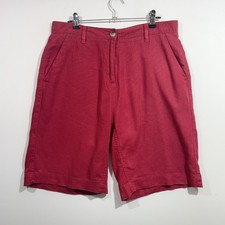 Next Linen Shorts UK 10 Red