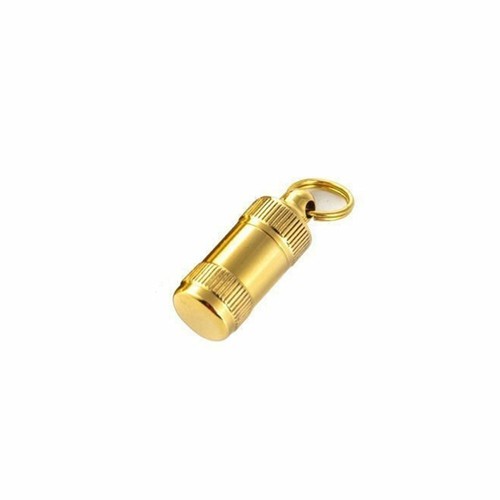 Gold brass medicine bottle - gold,