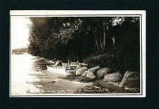 Storm Lake Iowa 1907/18 RPPC Old Wooden Boat Wrecked on N Shore, Nicer Row Boat