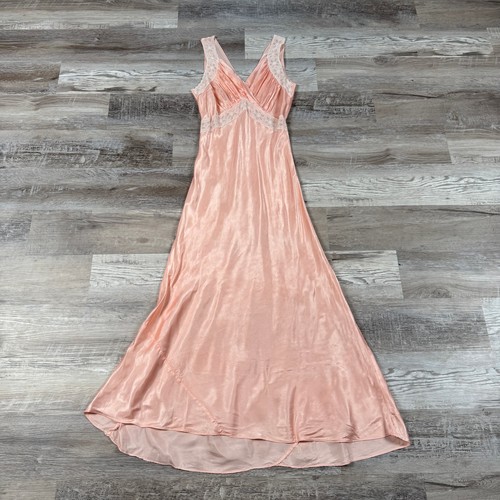 Vintage 40s 50s peach satin - peach,
